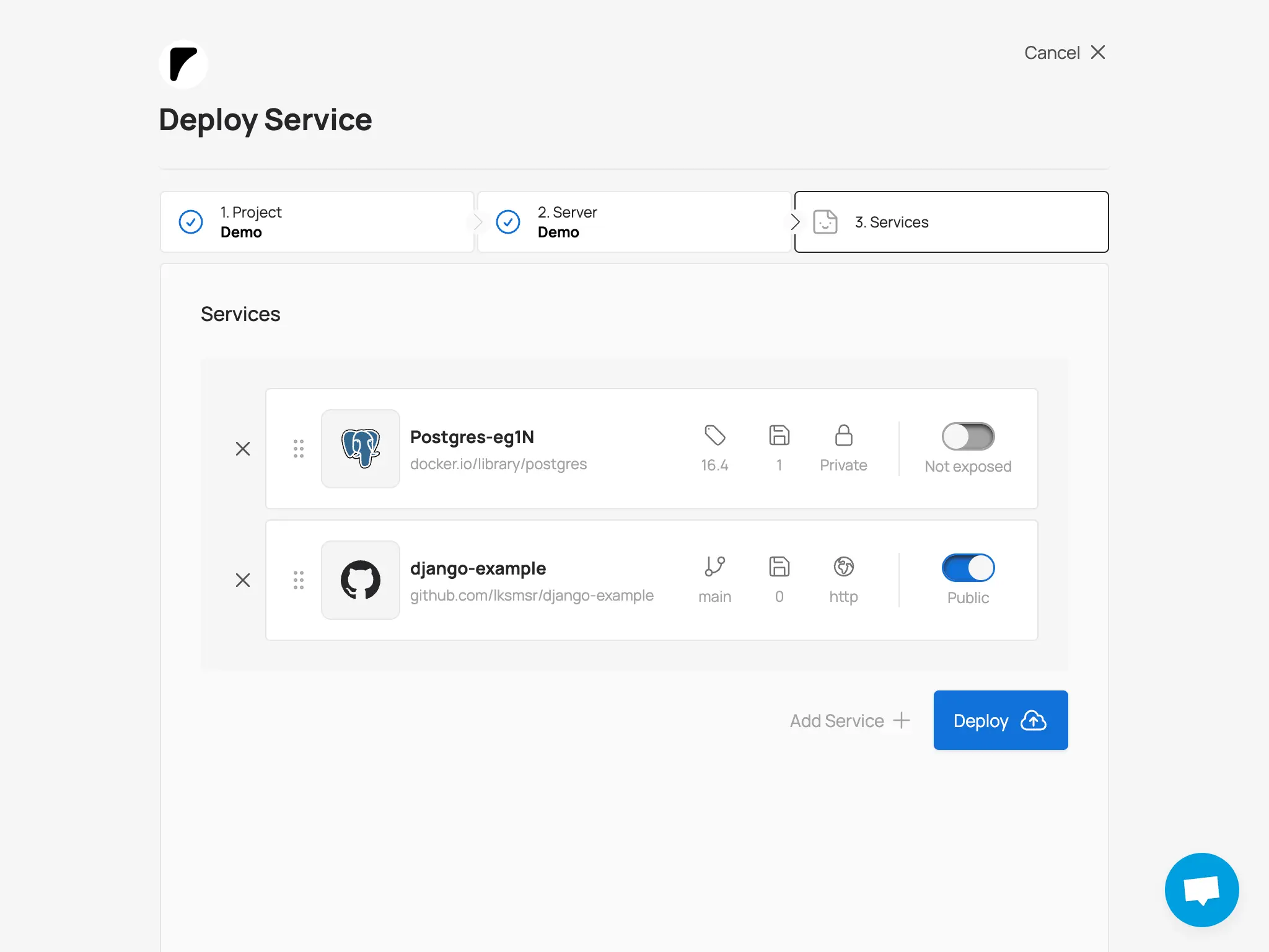 Postgres und Django Services auf Sliplane